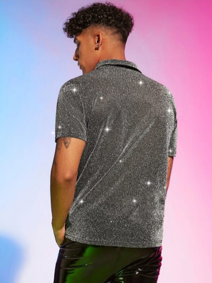 Bonga Boys Menfinity Aftrdrk Men's Glitter Polo T-Shirt
